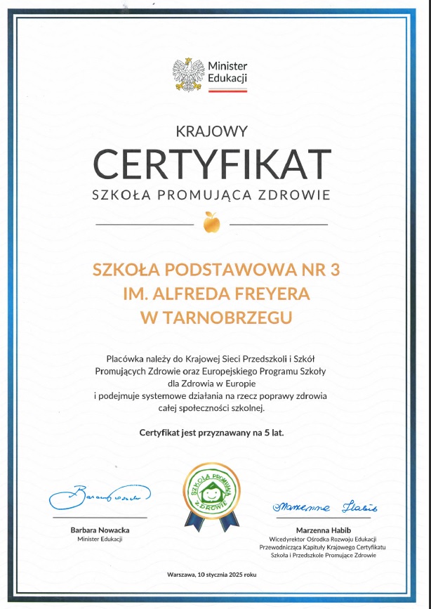 Szkoła Promująca Zdrowie - SP3